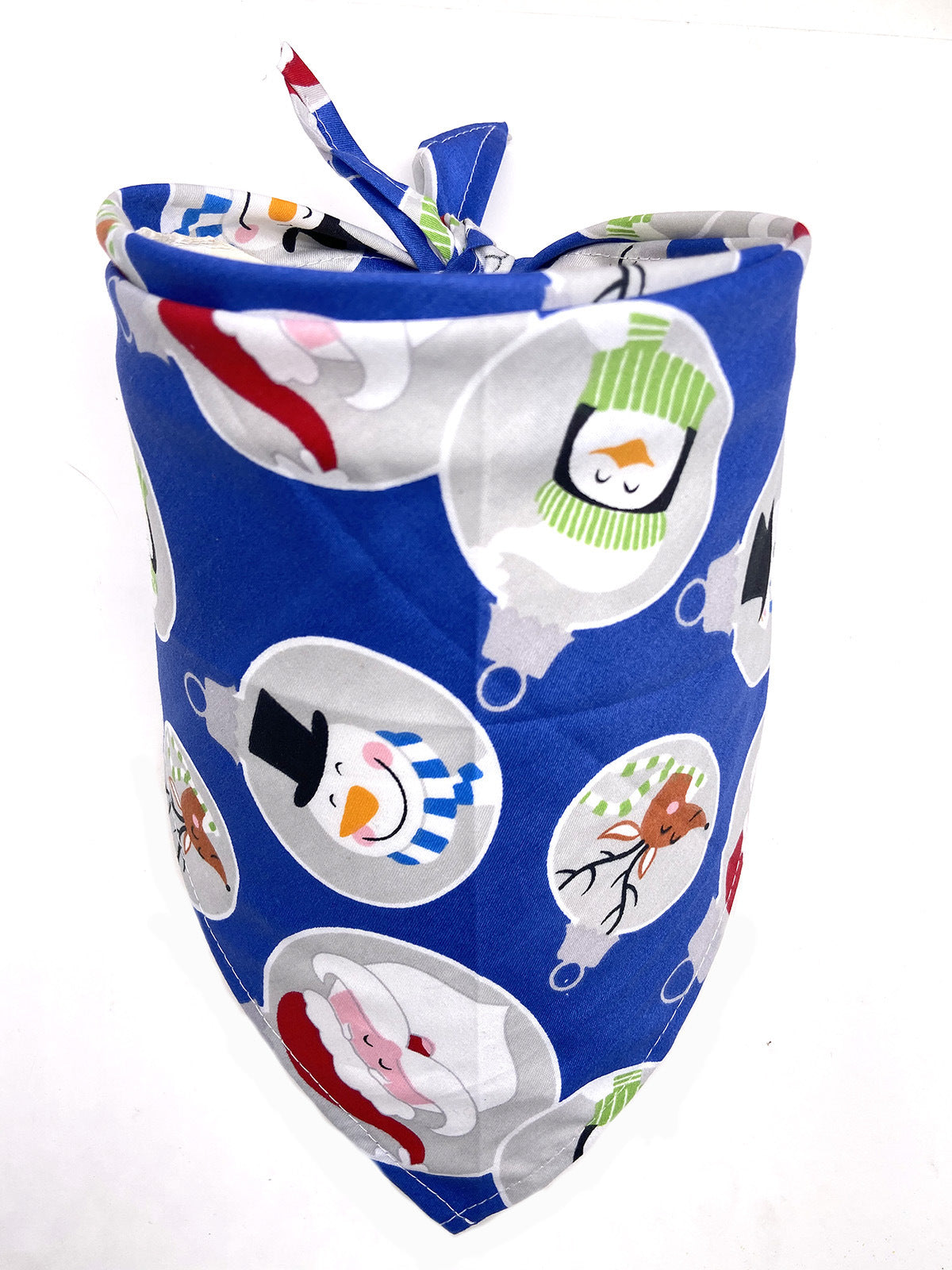 Christmas Dog Bandana Cotton Pet Neck Scarf for Winter Blue 2 / M christmas