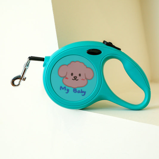 Cartoon Retractable Dog Leash 5m Long Dog Traction Belt Accessories
