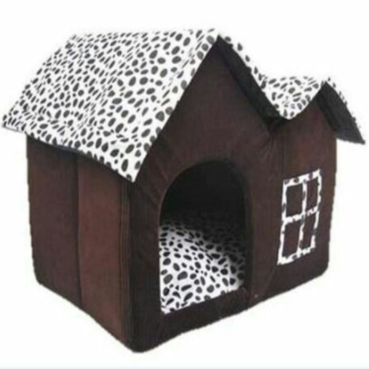 Winter Dog House with Double Roof | Cozy Foldable Dog Kennel Coffee house