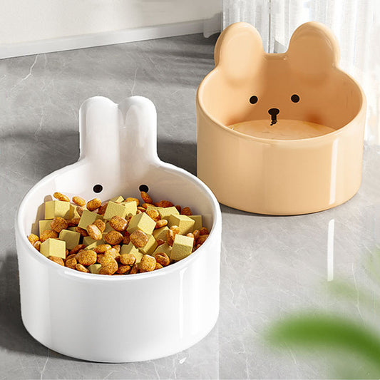 Blush Critter Elevated Ceramic Dog Bowl | Neck Protection Dish for Dogs home