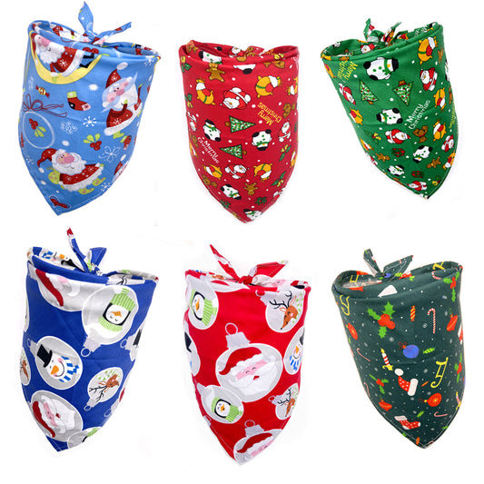 Christmas Dog Bandana Cotton Pet Neck Scarf for Winter christmas