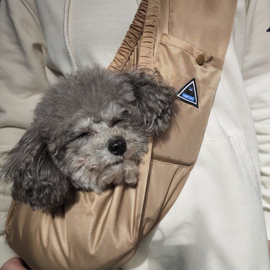 Breathable Dog Travel Sling Carrier | Double-Sided Twill Dog Backpack - travel