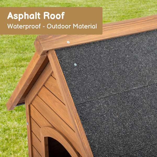 Durable Outdoor Wood Dog House | Waterproof Asphalt Roof Dog House Wood house