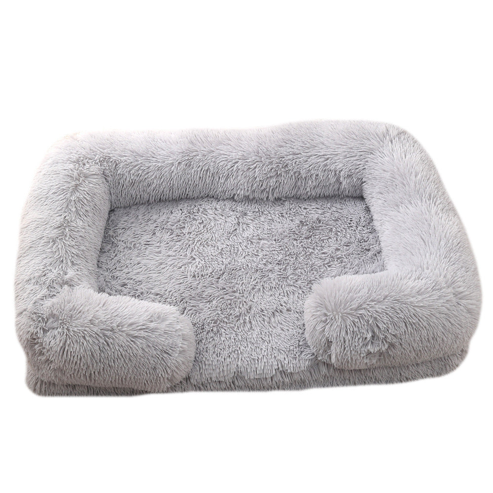 Cozy Plush Round Dog Bed for Winter Multiple Colors And Sizes M27 Light Gray / L No Inner Sleeve Accessories