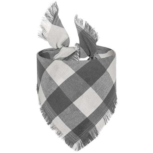 Check Dog Triangle Scarf: Tassel Style Woven Dog Bandana Accessories