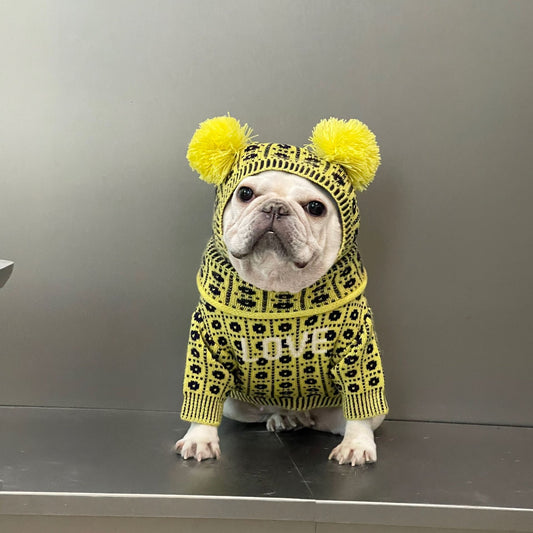 Dog Winter Sweater: Cozy Wool Dog Pullover with Matching Hat Option Accessories
