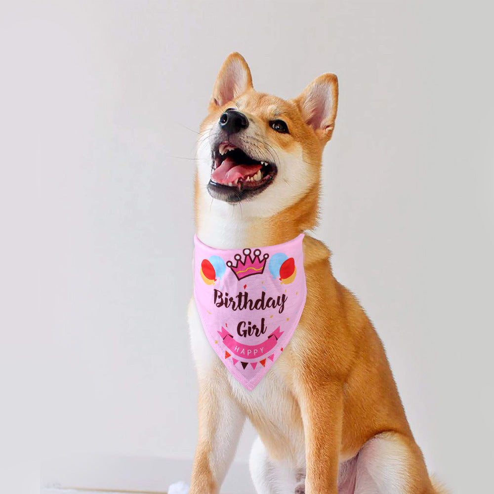 Creative Birthday Scarf for Dogs Big Dog Saliva Birthday Towel birthday
