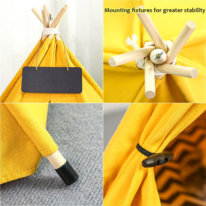 Portable And Washable Dog Teepee Tent | Indoor Dog House with Cushion beds