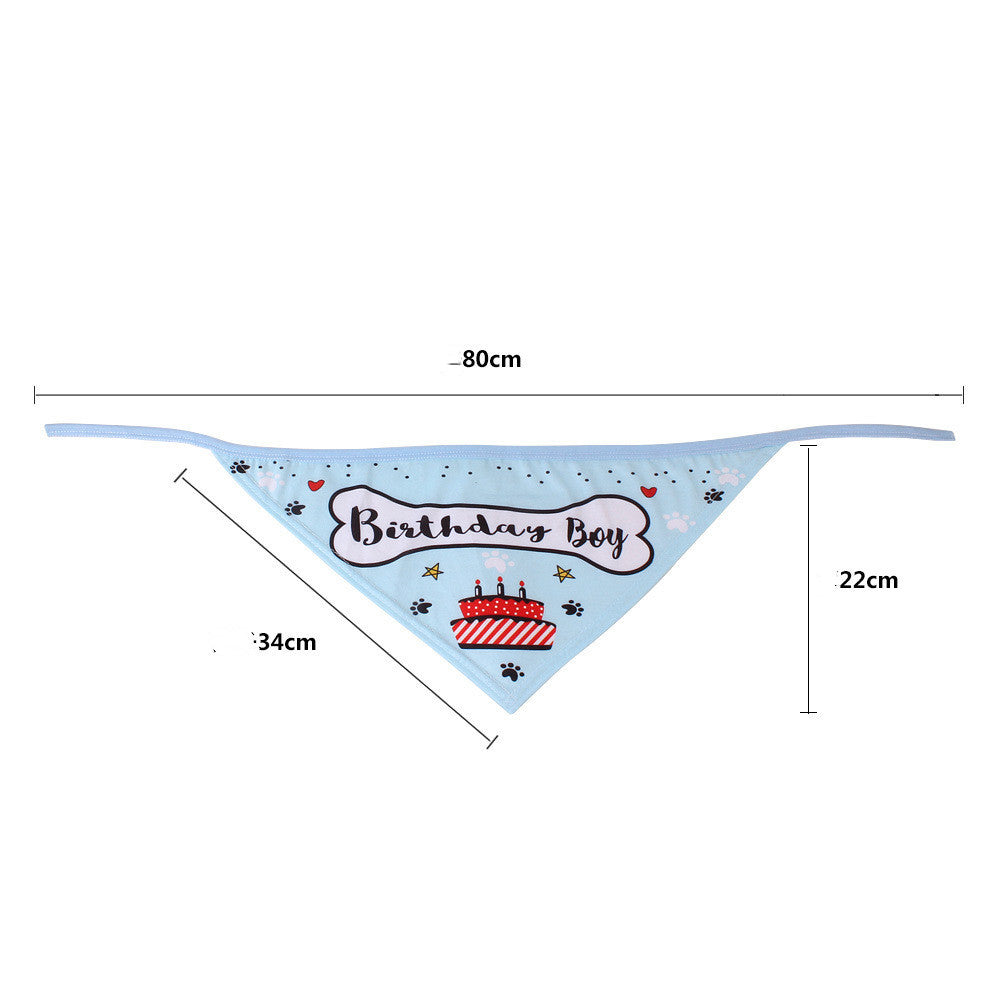 Creative Birthday Scarf for Dogs Big Dog Saliva Birthday Towel birthday