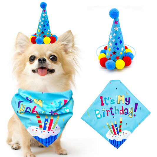 Pet Dog And Cat First Birthday Party Triangle Party Accessories for Dogs birthday