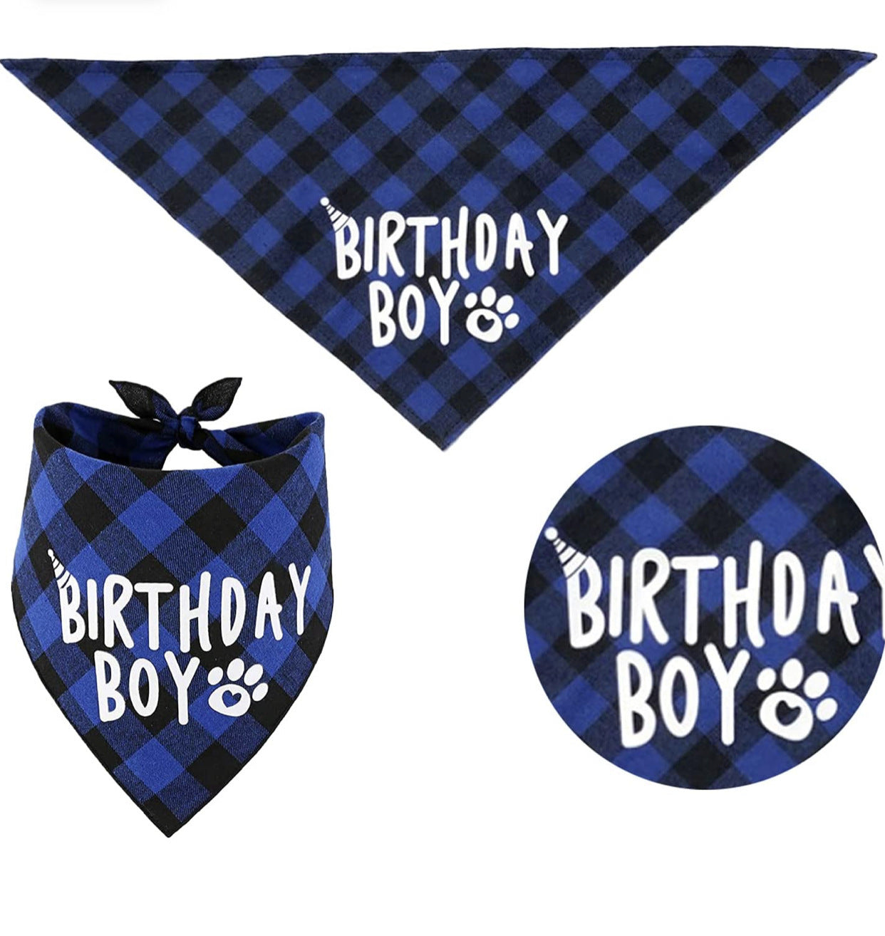 Plaid Dog Birthday Scarf College Style Triangle Dog Bib For Dog’s Birthday birthday
