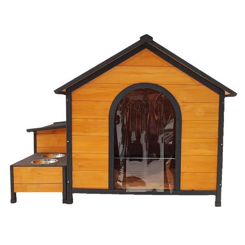 Luxury Solid Wood Dog House | Multi Dog Kennel with Built in Bowls And Storage Solid wood kennels house