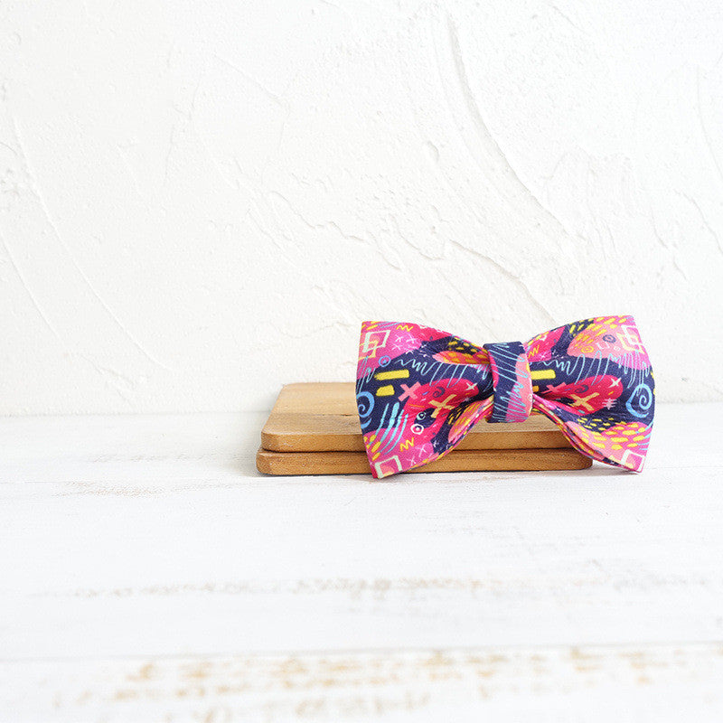 Graffiti Dog Bow Tie | Polyester Dog Collar Accessory bow