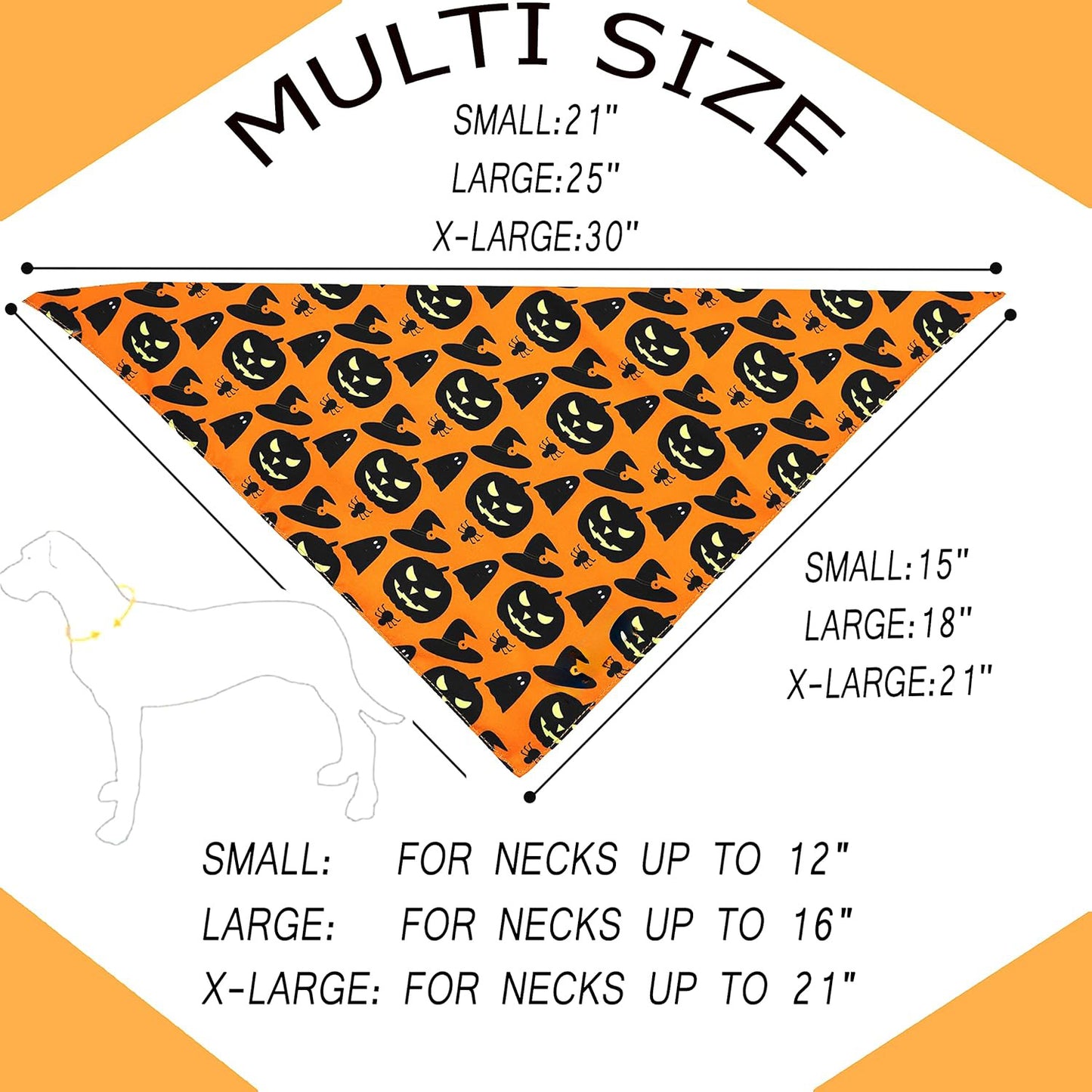 Halloween Dog Bandana | Reversible Pumpkin And Spider Web Dog Bandana bow