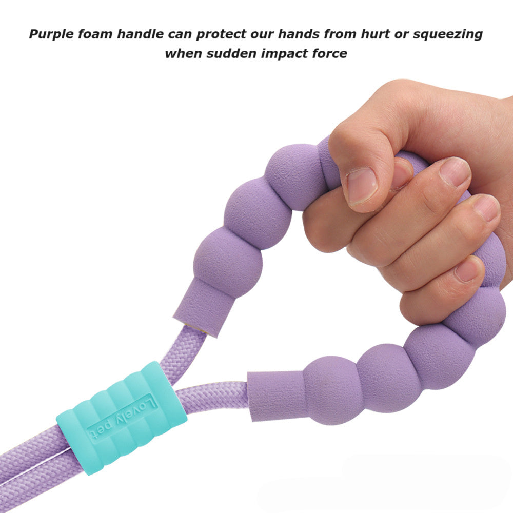 Nylon Dog Leash with Comfortable Foam Handle | Anti-Slip Dog Traction Rope - leash