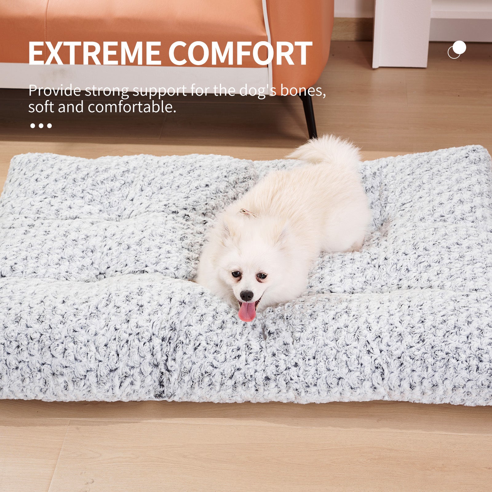 Washable And Fluffy Plush Dog Bed | Calming Dpg Mat with Anti Slip Bottom beds