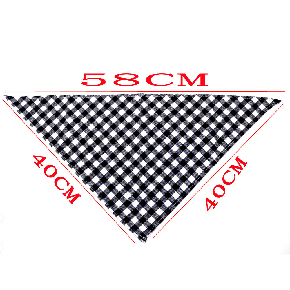 Dog Triangular Scarf: Plaid Cotton Dog Bandana Random color 1pc Accessories