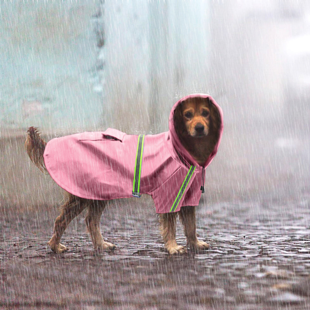 Waterproof Dog Raincoat: Reflective PU Dog Rain Jacket with Pockets - Accessories