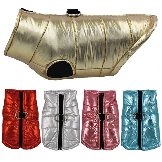 Glossy Puffer Dog Coat | Warm Winter Vest for Small to Large Breeds