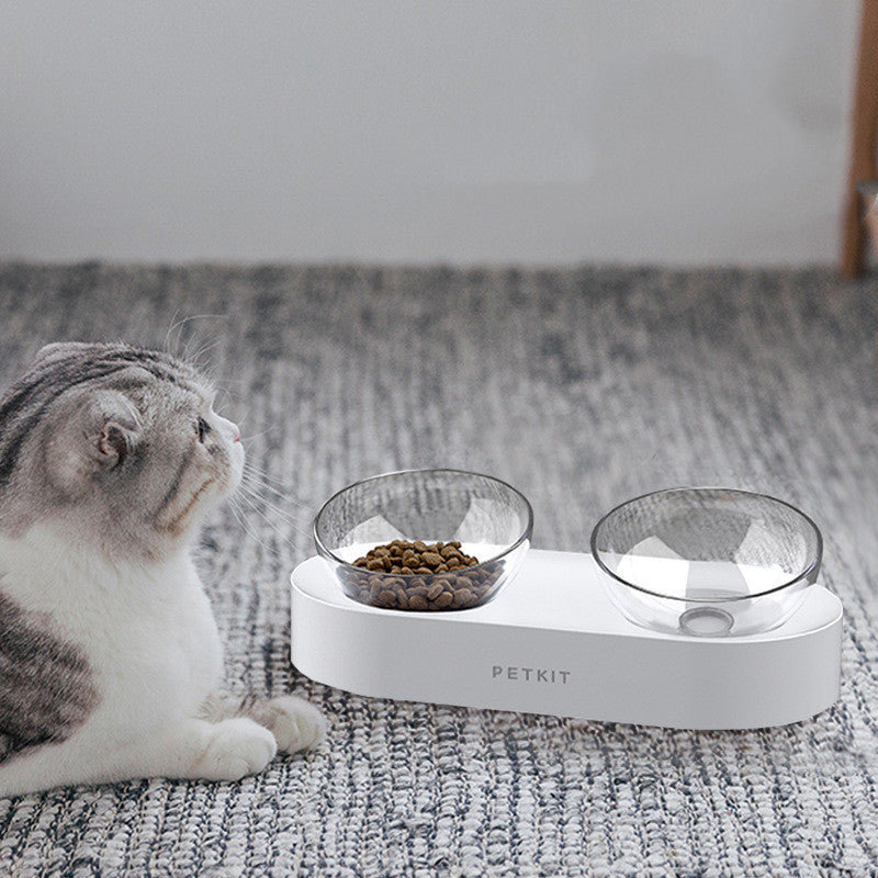 Adjustable Stainless Steel Pet Dog Cat Double Bowls Anti Slip food