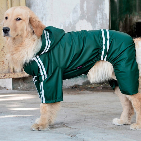 Large and Medium Dog Raincoat: Full-Coverage Waterproof Dog Jacket with Hood - Accessories