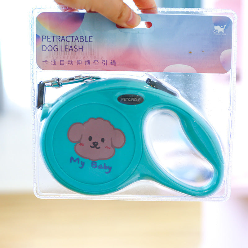Cartoon Retractable Dog Leash 5m Long Dog Traction Belt Accessories