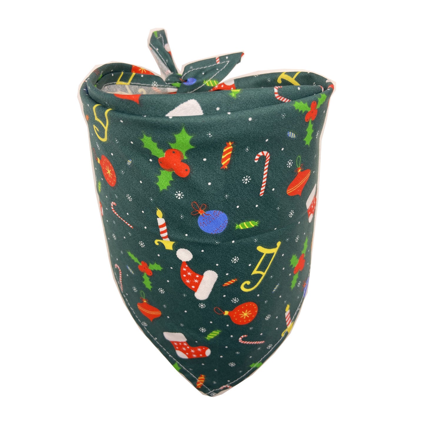 Christmas Dog Bandana Cotton Pet Neck Scarf for Winter Green 2 / M christmas
