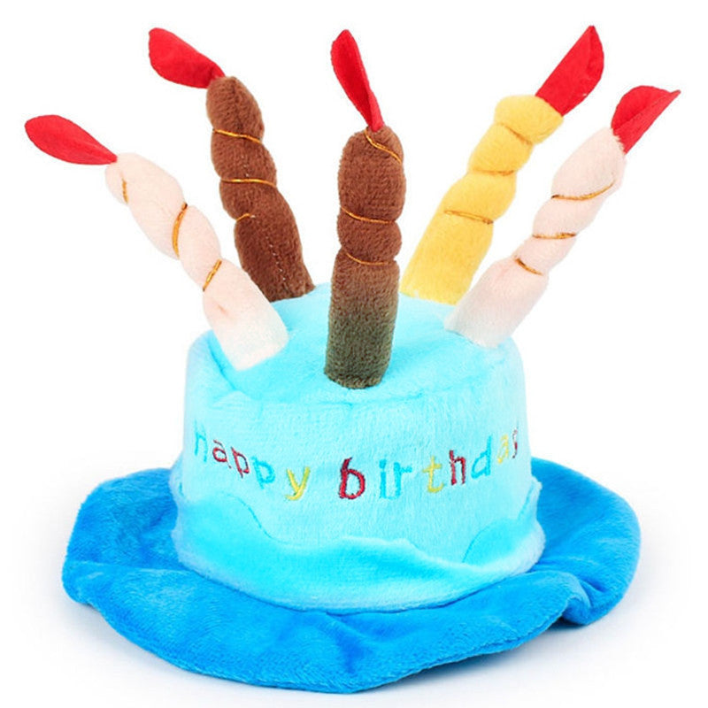 Cute Dog Birthday Gift Set Hat Birthday Toy Blue birthday