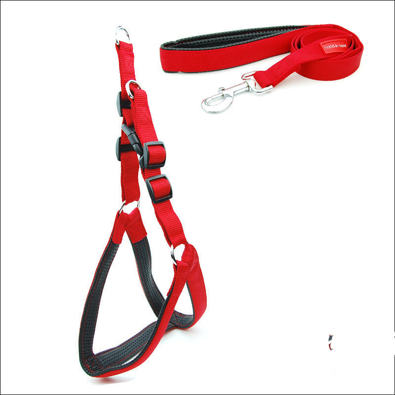 Padded Reflective Dog Harness and Leash Set | Adjustable Dog Traction Belt - harness