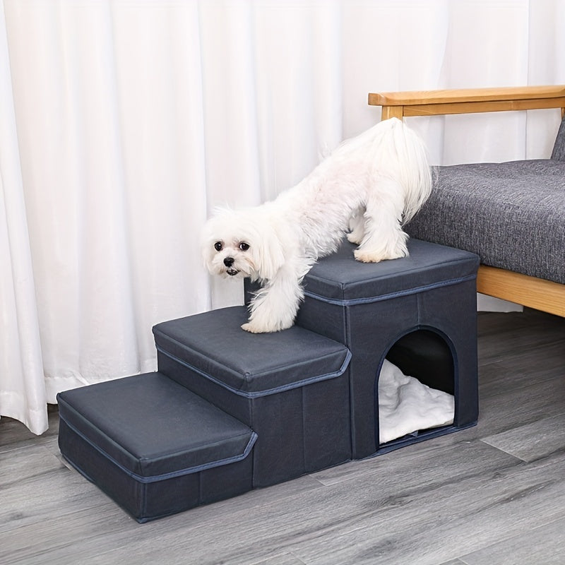 Foldable 3 Step Dog Stairs with Storage | Oxford Fabric Dog Ramp Dog Stairs01 / Dog Stairs03 home
