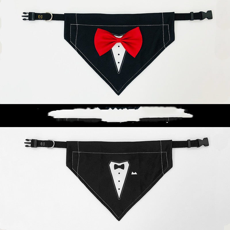 Dog Gentleman Bow Tie | Adjustable Polyester Dog Bow Tie Red Double sided / L bow