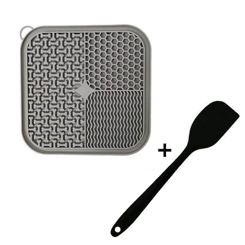 Slow Feeder Dog Licking Mat for Anxiety Relief For Dogs Gray beds