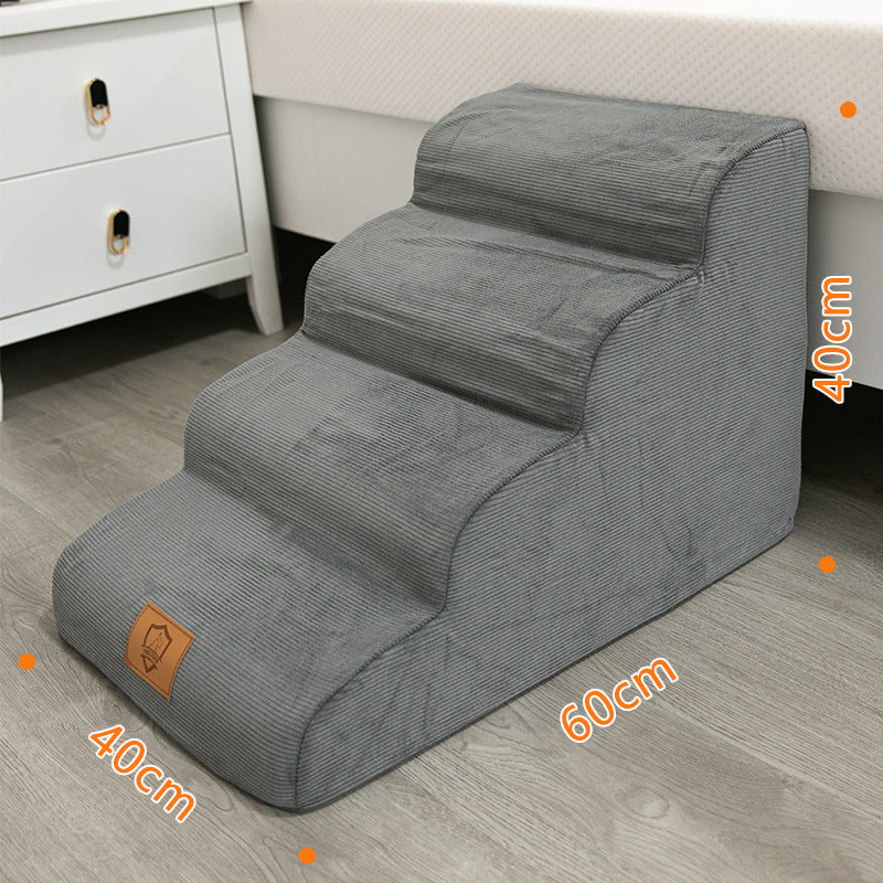 Adjustable Dog Stairs And Ramp | Washable 2 3 And 4 Layer Dog Ladder Gray / Second Floor 30cm High home