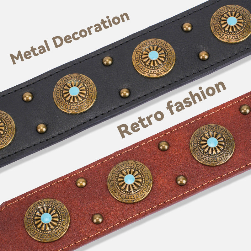 Leather And Canvas Dog Collar | Eco Friendly Collar for Medium to Large Dogs collar
