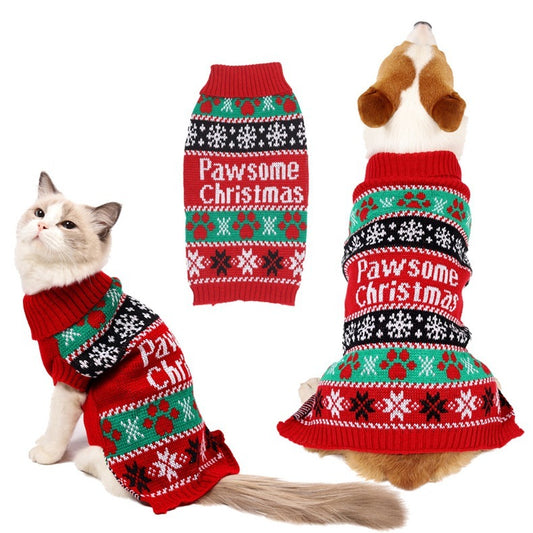 Warm Dog Christmas Sweater for Small Dogs | Winter Dog Christmas Clothing fashion