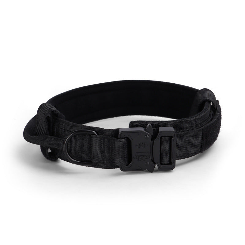 Adjustable Tactical Dog Collar with Quick Release Buckle | Nylon Collar for Training Dogs BLACK / L Dog Collars &