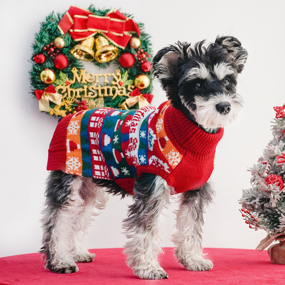 Cozy Pet Dog Christmas Turtleneck Sweater Wool Holiday Dog Apparel christmas