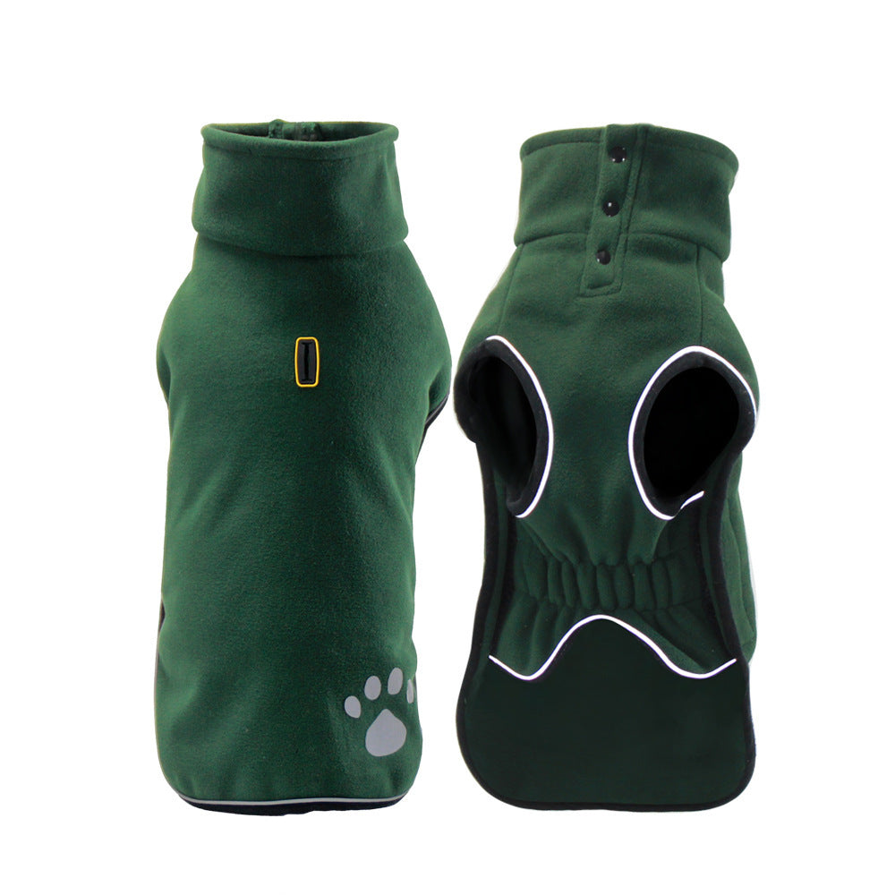 Waterproof Fleece Dog Coat: European Style Dog Sweater in Brown And Dark Green Dark green / 2XL Accessories