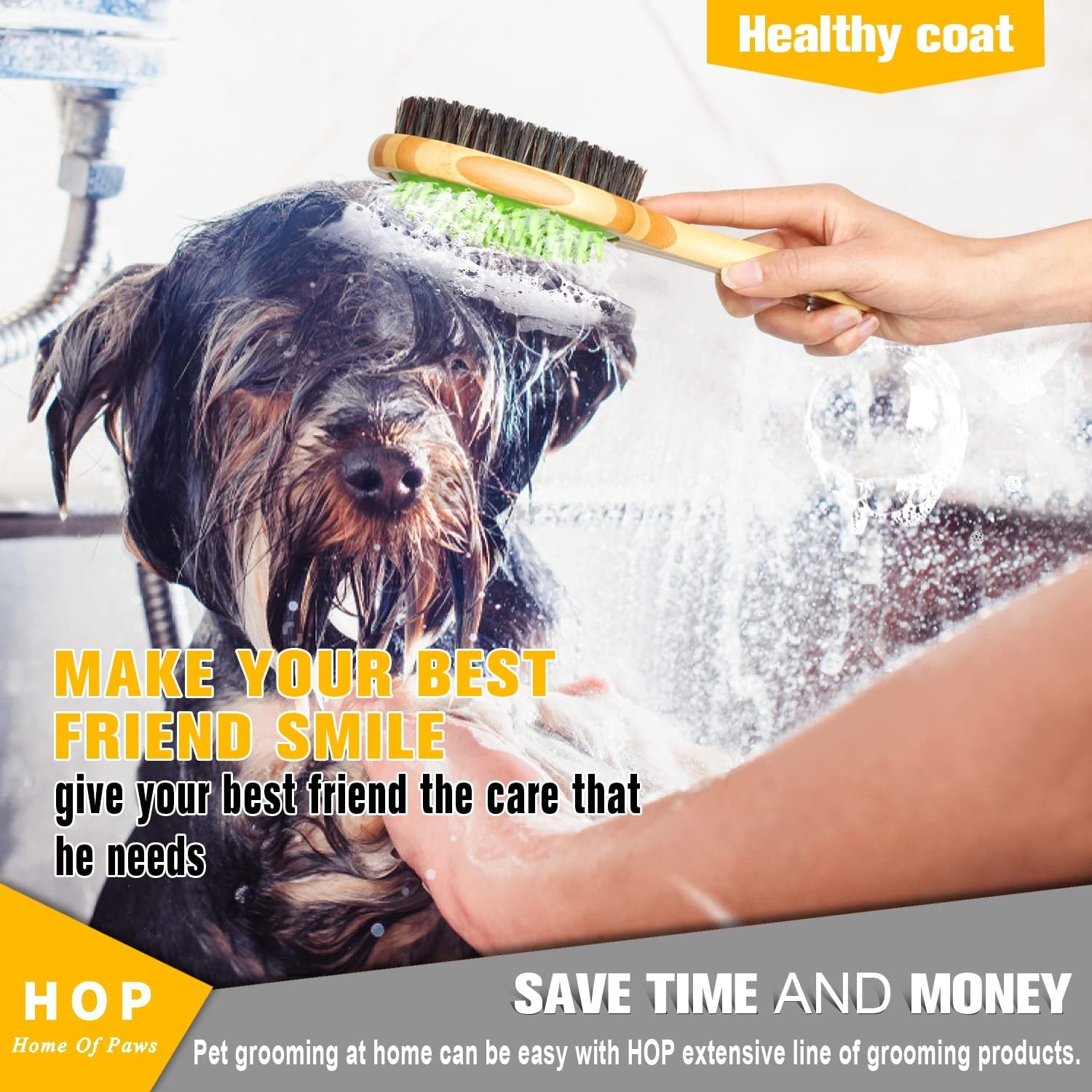 Home of Paws Two Sided Dog Brush | Grooming Comb for Short Hair Coats Green fashion