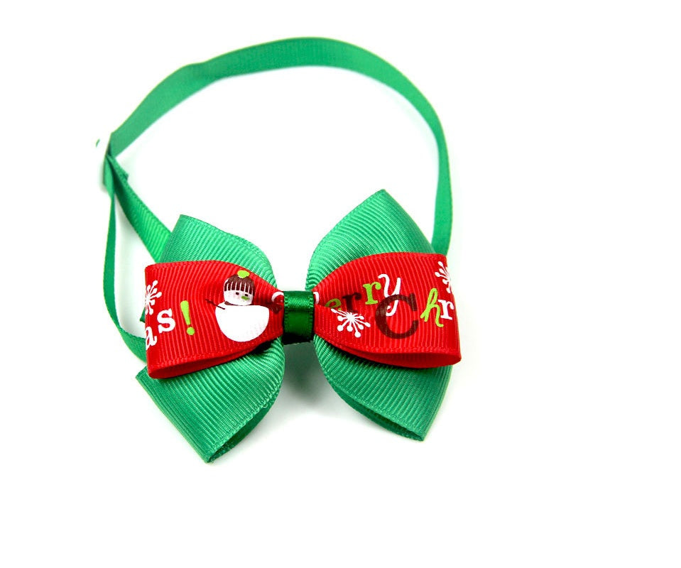 Bulk Christmas Dog Bow Ties | 50 Pack Cartoon Dog Accessories 9 Style bow