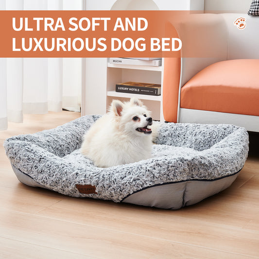 Plush Dog Sofa Bed | Calming Dog Bed with Removable Cushion beds