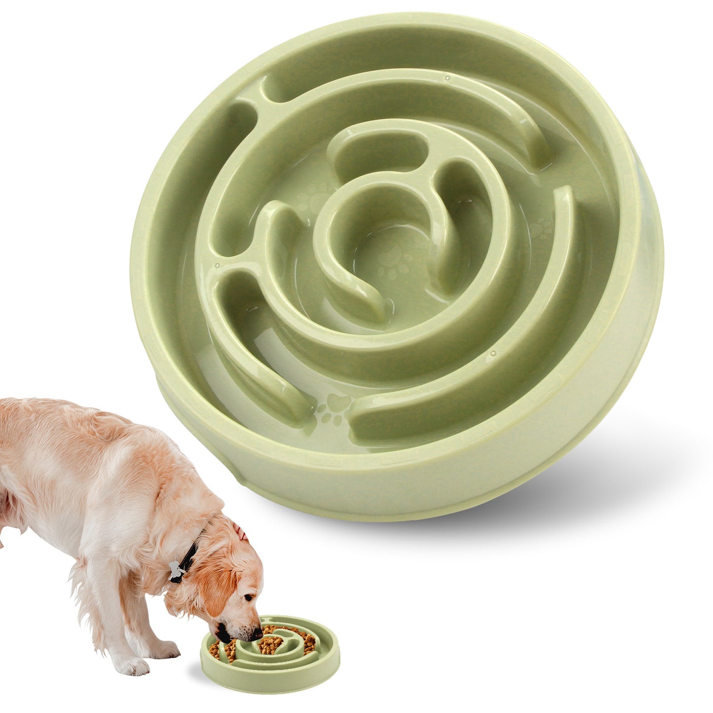 Silicone Slow Feeder Dog Bowl | Anti Bloat Puzzle Dog for Healthy Digestion Green food