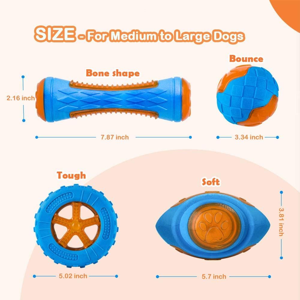 Durable Dog Squeaky Toys Set | Floating Dog Toys for Interactive Play And Fetch toys