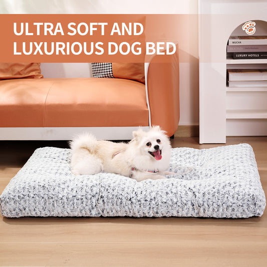 Washable And Supportive Plush Dog Bed Mat | Thickened Dog Kennel Cushion beds