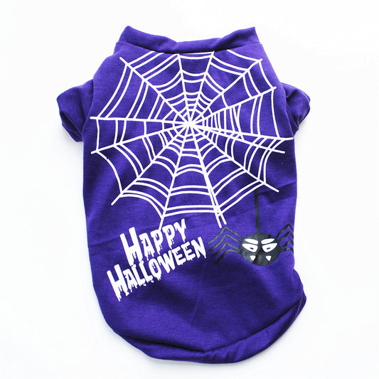 Cotton T Shirt Halloween Pumpkin Dog Clothes: Casual Halloween Dog Vest Accessories