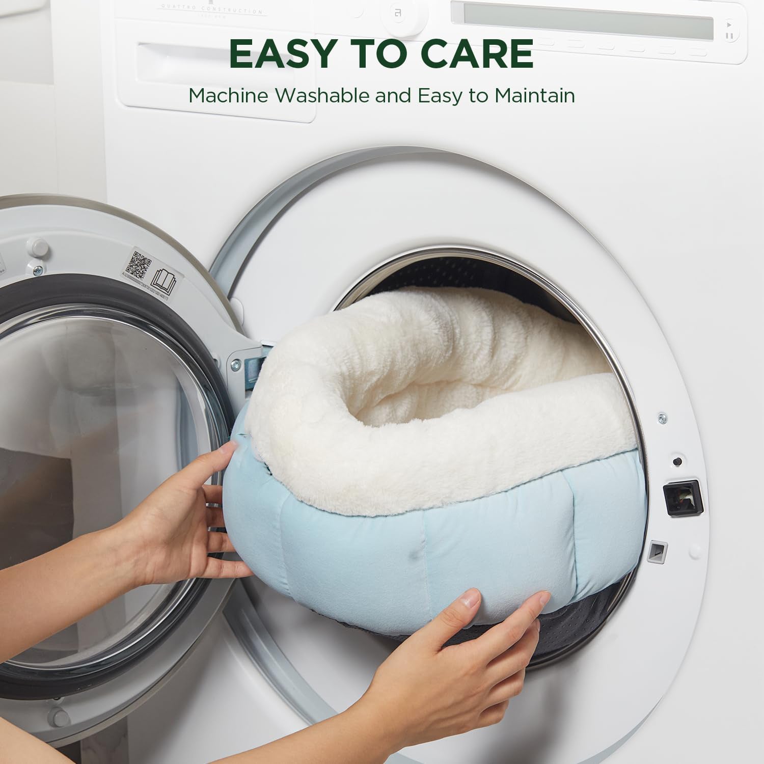 Washable Donut Dog Bed For Dogs | Calming Plush Cushion for Dogs beds