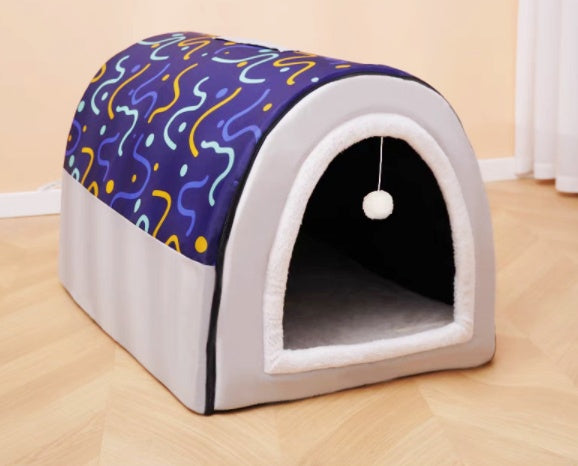 Cozy Dog Kennel And Bed | Removable Dog House for Dogs Light wave With cushion / 2XL house