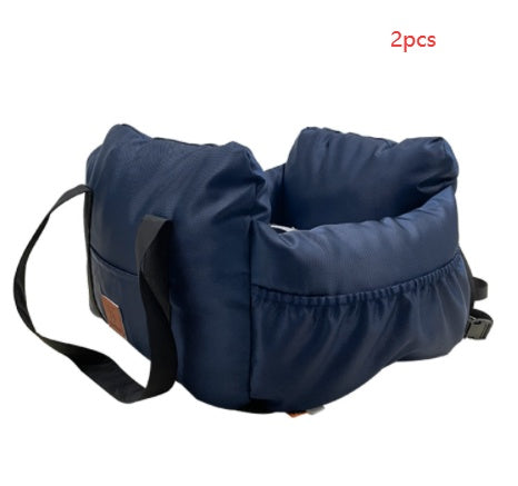 Dog Travel Car Booster Seat | Dog Safety Bed with Removable Cushion - travel