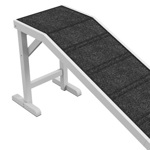 PawHut Wooden Dog Ramp with Non slip Carpet And Top Platform Wooden ramps home