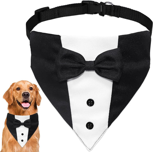 Dog Tuxedo And Bow Tie Formal Costume | Adjustable Wedding And Party Outfit costumes
